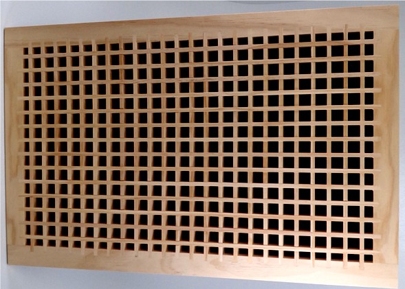 Front Perspective Representation 25x08 Wood Return Egg Crate Grille