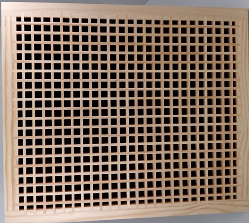 Front Perspective Representation 26x22 Wood Return Egg Crate Grille