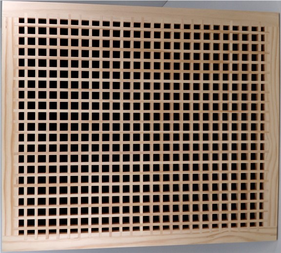 Front Perspective Representation 28x12 Wood Return Egg Crate Grille